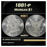 1881-p Morgan Dollar $1 Grades ms63+