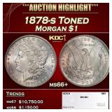 1878-s Morgan Dollar Toned $1 ms66+ SEGS