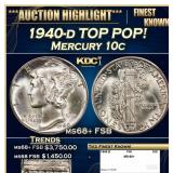 1940-d Mercury Dime TOP POP! 10c ms68+ FSB SEGS