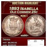 1893 Isabella Isabella Quarter 25c ms66+ SEGS