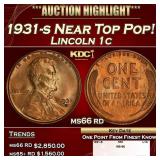 1931-s Lincoln Cent Near Top Pop! 1c ms66 rd SEGS