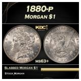 1880-p Morgan Dollar $1 Grades ms63+