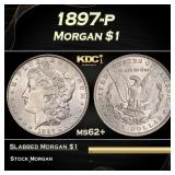 1897-p Morgan Dollar $1 Grades ms62+