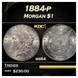1884-p Morgan Dollar $1 Grades ms64