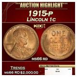 1915-p Lincoln Cent 1c ms66 rd SEGS