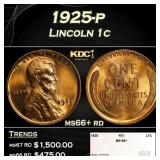 1925-p Lincoln Cent 1c ms66+ rd SEGS
