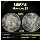 1897-s Morgan Dollar $1 Grades ms65