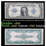 1923 $1 large size Silver Certificate Grades vf+ S