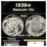 1939-s Mercury Dime 10c ms65+ FSB SEGS