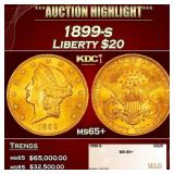 1899-s Gold Liberty Double Eagle $20 ms65+ SEGS