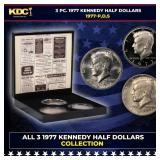 Complete 3 PC. 1977 Kennedy Half Dollar 50c set In