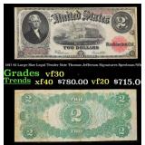1917 $2 Large Size Legal Tender Note Thomas Jeffer