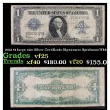 1923 $1 large size Silver Certificate Grades vf+ S