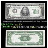 1934A $500 Green Seal Federal Reserve Note Preside