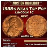 1935-s Lincoln Cent Near Top Pop 1c ms66+ rd SEGS