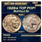 1929-s Buffalo Nickel TOP POP! 5c ms67+ SEGS