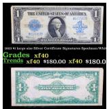 1923 $1 large size Silver Certificate Grades xf Si