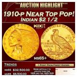 1910-p Gold Indian Quarter Eagle Near Top Pop! $2