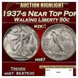 1937-s Walking Liberty Half Dollar Near Top Pop 50