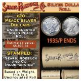 20 Coin SEARS Roll UNC Peace Dollars $1 1935/