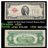 1928G $2 Red Seal United States Note Grades vf++