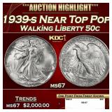 1939-s Walking Liberty Half Dollar Near Top Pop 50