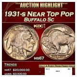 1931-s Buffalo Nickel Near Top Pop 5c ms67 SEGS