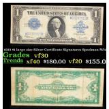 1923 $1 large size Silver Certificate Grades vf++