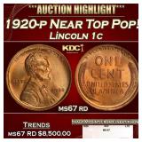 1920-p Lincoln Cent Near Top Pop! 1c ms67 rd SEGS