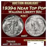 1939-s Walking Liberty Half Dollar Near Top Pop 50