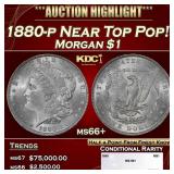 1880-p Morgan Dollar Near Top Pop! $1 ms66+ SEGS