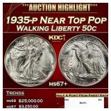 1935-p Walking Liberty Half Dollar Near Top Pop 50