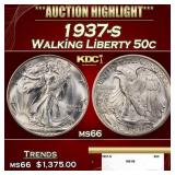 1937-s Walking Liberty Half Dollar 50c ms66 SEGS