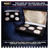 Morgan The king of silver dollars 5 Coin BU Set, 1