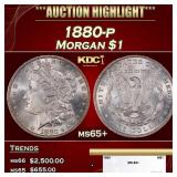 1880-p Morgan Dollar $1 ms65+ SEGS