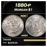 1880-p Morgan Dollar $1 Grades ms64