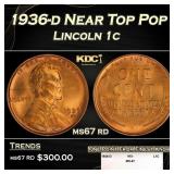 1936-d Lincoln Cent Near Top Pop 1c ms67 rd SEGS