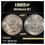 1885-p Morgan Dollar $1 Grades ms65+