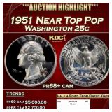 1951 Proof Washington Quarter Near Top Pop 25c pr6