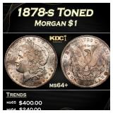 1878-s Morgan Dollar Toned $1 Grades ms64+