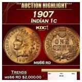 1907 Indian Cent . 1c ms66 rd SEGS