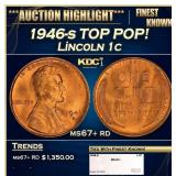 1946-s Lincoln Cent TOP POP! 1c ms67+ rd SEGS