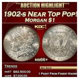 1902-s Morgan Dollar Near Top Pop! $1 ms66+ SEGS