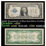 1928B $1 Blue Seal Silver Certificate "Funnyback"
