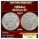 1894-o Morgan Dollar $1 ms62 USCG