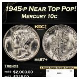 1945-p Mercury Dime Near Top Pop! 10c ms67+ SEGS