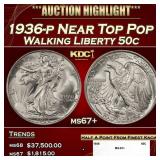 1936-p Walking Liberty Half Dollar Near Top Pop 50