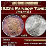 1923-s Peace Dollar Rainbow Toned $1 ms65 PCI