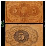 1862 US Fractional Currency 5c First Issue fr-1230