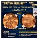 NGC 1986-d Lincoln Cent TOP POP! 1st TIME AT AUCTI